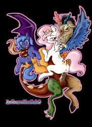 1boy 2013 2girls alicorn anibaruthecat antler balls black_background blood blue_fur blush cutie_mark discord_(mlp) draconequus english_text equine female feral friendship_is_magic group horn horse interspecies male multiple_girls my_little_pony panting penetration penis pink_hair plain_background pony princess princess_celestia_(mlp) princess_luna_(mlp) purple_eyes pussy red_eyes royalty semi_incest sex straight text vaginal_penetration virgin white_fur wings