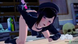 anal_masturbation beret borupen_saishiki feminine fingerless_gloves goth_boy hotpoolest male_focus male_masturbation skinny yandere_simulator