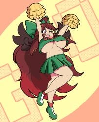 cheerleader female huge_ass huge_breasts quarium thick_thighs touhou utsuho_reiuji wide_hips