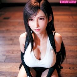 ai_generated final_fantasy final_fantasy_vii hannah_asami-(artist) tank_top tifa_lockhart tifa_lockhart_(cosplay)