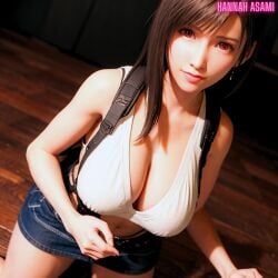 ai_generated final_fantasy final_fantasy_vii hannah_asami-(artist) tank_top tifa_lockhart tifa_lockhart_(cosplay)