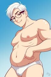 ai_generated bara bara_tits belly chubby glasses gordon_the_organist male stable_diffusion tighty_whities