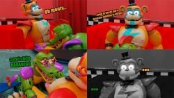 3d alligator alligator_tail alligatorid alligatorid_humanoid animatronic anthro background bear biceps blowjob blue_eyes blue_nails body_markings bowtie comic crocodile crocodile_tail crocodilian crocodylid donsombras facial_markings five_nights_at_freddy's five_nights_at_freddy's:_security_breach fnaf funny gay gay_sex glamrock_freddy_(fnaf) green_body lighting_bolt machine male male/male male_only mohawk mohawk_(hairstyle) montgomery_gator_(fnaf) muscular muscular_anthro muscular_arms muscular_male muscular_thighs non-human non_human non_mammalian_nipples orange_body pink_glans red_hair reptile reptile_humanoid robot robot_humanoid scottgames simple_background spanish_dialogue spanish_text spiked_bracelet spotted_body steel_wool_studios surprised surprised_expression tail tail_markings tan_body tattoo top_hat two_tone_body ursid ursid_humanoid ursine