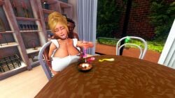 3d 3d_(artwork) 3d_model 3d_render 3dcg blonde_hair_female blue_eyes bully cheating cheating_mother cheating_wife cum cum_in_mouth cum_on_face fanbox_reward food maid maid_outfit maid_uniform milf milk mother mother motherly_cuckold mwikentr netorare ntr original original_character patreon pixiv_commission pubic_hair pubic_hair_in_mouth slut stupid used_condom yellow_eyes