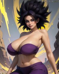 ai_generated alien alien_girl big_breasts breasts caulifla dragon_ball dragon_ball_super female_saiyan saiyan zaloran