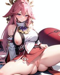 yae miko from genshin impact by ruft