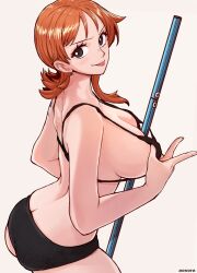 aosora ass back_view bikini female female_only hourglass_figure looking_at_viewer nami one_piece pre-timeskip sideboob