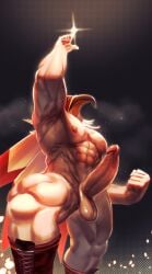 1boy 2023 animal_mask balls bara bara_tits barazoku big_balls big_penis erection fatal_fury garou:_mark_of_the_wolves gay hard_on king_of_fighters male male_focus male_nipples male_only manly mask masked muscular_male nipples not_hotspring nude penis precum precum_drip solo solo_male tizoc yaoi