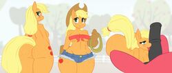 anthro anthrofied applejack_(mlp) arandomdog ass big_butt big_macintosh_(mlp) blonde_hair blush breasts brother_and_sister cleavage equine fellatio female friendship_is_magic horse incest male my_little_pony nude oral oral_sex orange_body penis pony sex sideboob smooth_skin sssonic2 straight testicles unseen_male_face wide_hips