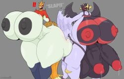 anthro ass_bigger_than_head ass_slap avian balls_bigger_than_head breasts_bigger_than_head diphallia diphallism dragon dumptruck_ass female futanari giratina ho-oh huge_ass huge_breasts huge_cock hyper hyper_ass hyper_balls hyper_breasts hyper_penis multi_penis nintendo nude penis pokémon_(species) pokemon scalie stemingbunbun