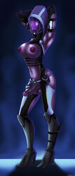 1futa alien balls big_penis breasts dickgirl erection futa futa_only futanari intersex large_breasts mask mass_effect nude penis purple_skin quarian shadman solo suite tali'zorah_nar_rayya testicles