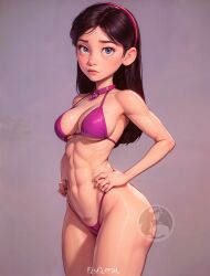 1girls ai_generated ai_hands big_ass big_butt commission cute_girl deviantart elygordan elygordanart female female_only huge_balls huge_butt human muscular muscular_female patreon pink_swimsuit small_breasts smaller_female smile solo swimsuit the_incredibles the_incredibles_2 violet_eyes violet_parr