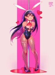 bunnysuit hands_on_hips heart mari_(omori) omori pole rabbit_hole_(deco*27/caststation) rabbit_hole_(vocaloid) sinkaraia smug stripper_pole winking