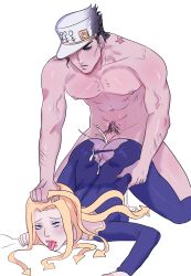 anal anal_sex blonde_hair breasts cum cum_in_pussy female hato_higashikata jojo's_bizarre_adventure jojolion jotaro_kujo male male/female rough_sex vaginal_penetration vintaro