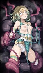 1girls alternate_costume arm_grab armpits ass_visible_through_thighs bare_shoulders bare_thighs blonde_hair blue_eyes blue_hair bound breasts breasts_out broken_rape_victim collarbone crying crying_with_eyes_open elbow_gloves empty_eyes exposed_breasts female femsub fire_emblem fire_emblem_heroes fjorm_(fire_emblem) fjorm_(ninja)_(fire_emblem) gloves helpless imminent_rape imminent_sex leg_grab looking_at_viewer multicolored_hair ninja nintendo nipples official_alternate_costume open_mouth panties pelvic_curtain rape restrained scared short_hair shoulders small_breasts sweat tentacle tentacle_on_female tentacle_rape tentacle_sex thighhighs thighs torn_clothes tsukishiro_saika underwear white_panties wide_eyed yellow_hair