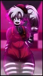 artist_name big_breasts breasts bright_colors colored elronnyx female female_focus female_only five_nights_at_freddy's five_nights_at_freddy's_2 five_nights_in_anime fnaf hair marionette_(fnaf) open_mouth puppet_(fnaf) puppet_(fnia) standing striped_body stripes tagme thick_thighs thighs