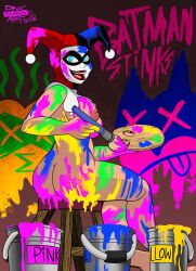 ass batman_(series) breasts dc dc_comics dncsamsonart harley_quinn harley_quinn_(classic) nude paint tagme