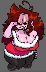 breasts christmas_outfit cleavage color female friday_night_funkin hair mommy_mearest readraws reahmi rekkadraws