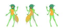 4_arms absurd_res ahoge animal_genitalia animal_humanoid antennae_(anatomy) apocalipsejack arm_tuft arthropod arthropod_abdomen arthropod_humanoid bee big_breasts breasts cloaca compound_eyes digitigrade exoskeleton fangs female front_view genitals green_body green_hair hair hi_res humanoid hymenopteran hymenopteran_humanoid insect_humanoid insect_wings insects macross macross_frontier mandibles monsterification multi_arm multi_limb multicolored_body neck_tuft nipples nude open_mouth orange_body pussy ranka_lee rear_view red_eyes simple_background solo stinger_(anatomy) teeth tongue tuft vertical_cloaca wings wrist_tuft