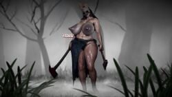 1girls 3d 3d_(artwork) almost_naked areolae artist_name ass axe big_lips big_nipples bigdog_(artist) black_hair black_veil blood_on_face breasts breasts_bigger_than_head dark_nipples dbd dead_by_daylight dirty dual_wielding excessive_pubic_hair female female_only female_pubic_hair footwear forest forest_background glossy_lips holding holding_axe holding_weapon huge_ass huge_breasts huntress_(dead_by_daylight) lactation large_areolae light-skinned_female light_skin long_nipples looking_at_viewer mask masked massive_breasts mature_female medium_hair milf milk muscular muscular_female naked_female navel nipples pubic_hair rabbit_mask sagging_breasts sandals shiny shiny_skin solo standing thick_thighs thighs toned_female voluptuous voluptuous_female voluptuous_milf waist_cape wet wide_hips