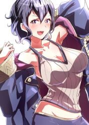 1girls absurdres alternate_breast_size bare_shoulders big_breasts black_hair breasts color female female_only fire_emblem fire_emblem_awakening highres hood hood_down hooded_robe large_breasts looking_at_viewer morgan_(fire_emblem) morgan_(fire_emblem)_(female) nintendo open_mouth purple_eyes robe solo to_(tototo_tk) upper_body