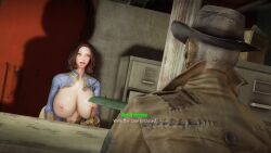 3d android emotrashcan fallout from_behind game_mechanics nick_valentine sole_survivor_(female) straight synth_(fallout) tagme vault_dweller video