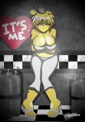 art artist big_breasts breasts clothed clothing feet female five_nights_at_freddy's five_nights_in_anime fnia foot golden_freddy golden_freddy_(fnaf) golden_freddy_(fnia) tagme toes white_clothes