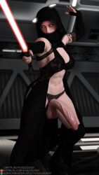 3d 3d_(artwork) 3dx dickgirl foreskin futa_only futanari huge_cock large_penis lightsaber original_character star_wars vivacious3d