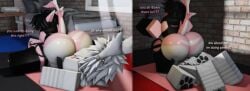 3d ass ass_smothering big_ass femboy furry gay massive_ass mermio mermio_(oc) roblox robloxian shark_tail smothering smothering_ass sylia_(mermio) tagme thick_thighs