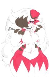 1girls anthro awwwthescrimblo breasts canid canine female female_only lycanroc pokemon pokemon_(species)