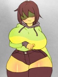 1girls 5hitzzzu big_breasts boombita brown_hair deltarune female female_only funcu funculicious hoodie huge_breasts kris_(deltarune) kris_female_(deltarune) large_breasts massive_breasts massive_thighs meatcuteshii pinkbobatoo short_hair shorts sketch skiddioop stereodaddy sweater thick_thighs undertale undertale_(series) voluptuous voluptuous_female yellow_skin