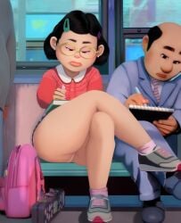 1girls bus_interior disney disney+ hentai leg_grab leg_up legs masturbation mei_lee panchira panties prostitution revealing_clothes school_uniform sexy_dress sexy_pose turning_red upskirt xxxlolxxx