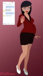1girls belly big_belly black_hair breasts business_suit cellphone cleavage clothed clothing cobaltscribbler covered_breasts dc dc_comics dcau earrings female happy jacket legs lips lipstick lois_lane lois_lane_(dcau) on_toes phone pregnant pregnant_belly pregnant_female purple_eyes red_jacket red_lips red_lipstick short_skirt skirt smartphone smiling solo superman:_the_animated_series superman_(series) texting white_shoes