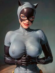 ai_generated alternate_costume big_breasts big_lips blue_eyes breasts breasts_bigger_than_head busty cat_girl catgirl catsuit catwoman catwoman_(arkham) catwoman_(dcau) catwoman_(injustice) commission dc dc_comics elygordan elygordanart huge_balls huge_breasts huge_nipples large_breasts latex_suit masked_female milf nipples_visible_through_clothing red_lips red_lipstick selina_kyle selina_kyle_(shg) suit supervillainess villainess