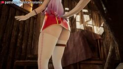 1girls 3d animal_ears animated ass_expansion big_breasts bowtie breasts curvylonix female gigantic_ass gold_ship_(umamusume) grey_hair hi_res horse_ears horse_girl horse_tail jiggle large_ass long_hair massive_ass nipples pink_eyes red_dress self_upload sound tail umamusume umamusume_pretty_derby video