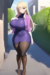 1female 1girls aged_up ai_assisted ai_generated ass big_ass big_breasts big_butt blonde_female blonde_hair blonde_hair blonde_hair_female boots brown_boots curvaceous curvy curvy_female curvy_figure dat_ass disney disney_channel female female female_only gravity_falls high_heel_boots high_heels hoop_earrings huge_ass huge_breasts jacket knee_boots large_breasts leggings long_hair looking_at_viewer pacifica_northwest pantyhose purple_clothing purple_dress thick_ass thick_thighs thighhighs thighs waist_belt winking_at_viewer