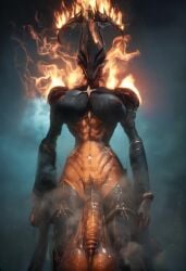 ai_generated animated civitai ember_(warframe) ember_heirloom_(warframe) futa_only futanari highres huge_balls huge_cock robot robot_girl steaming_body steamy_penis tagme video warframe