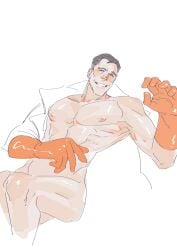 bottomless broad_shoulders dilf doctor inviting inviting_to_fuck inviting_to_sex labcoat male medic_(team_fortress_2) muscular naked_coat naked_gloves no_glasses older_male partially_clothed pecs team_fortress_2 windfromfareast