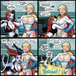 2d 2girls amanda_conner batman_(series) best_friends big_breasts black_hair black_lipstick blonde_hair boob_window brainwashing cleavage comedy comic comic_page curvaceous curvy dc dc_comics dyed_hair edit edited edited_official_artwork enhanced_breasts falling friends funny happy happy_sub happy_trance harleen_quinzel harley_quinn hourglass_figure hug huge_breasts hypnosis implants kara_zor-l karen_starr makeup mind_control multicolored_hair multiple_girls onomatopoeia pale-skinned_female pigtails power_girl red_eyes red_hair revealing_clothes sideboob skimpy slim_waist superheroine superman_(series) text_bubble twintails voluptuous voluptuous_female white_skin