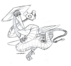 anthro avian bird crane dreamworks female feral interspecies kung_fu_panda male master_crane master_viper monochrome penis sefeiren sex viper_(species)