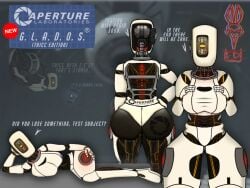 aperture_logo aperture_science big_ass big_breasts funny glados hand_on_hip holding_breast huge_ass portal_(series) portal_2 robot_girl sfw thick_ass thick_butt thick_hips thick_thighs wheatley yellow_eyes