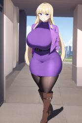 1female 1girls aged_up ai_generated ass big_ass big_breasts big_butt blonde_female blonde_hair blonde_hair blonde_hair_female boots brown_boots curvaceous curvy curvy_female curvy_figure dat_ass disney disney_channel female female female_only gravity_falls high_heel_boots high_heels hoop_earrings huge_ass huge_breasts knee_boots large_breasts leggings long_hair looking_at_viewer pacifica_northwest pantyhose purple_clothing purple_dress thick_ass thick_thighs thighhighs thighs waist_belt