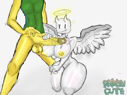 1girl1boy 2023 2023s angel big_breasts big_butt dick_grab grabbing halo holding_penis horns notive_(youtuber) rayon_cute reupload ribs_(youtuber) roblox roblox_avatar robloxian shadow thick_thighs white_background white_body white_skin white_wings wings yellow_skin youtuber