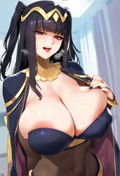 ai_generated areola_slip fire_emblem fire_emblem_awakening huge_breasts paizuri_invitation suggestive tharja_(fire_emblem) tharkica