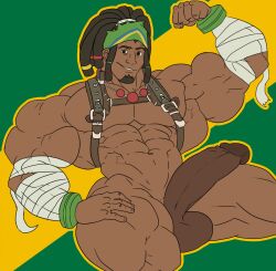 african_male balls bara big_muscles boner bottomless brown_skin erection facial_hair flexing human lúcio male male_only muscles muscular non-human overwatch overwatch_2 pantsless penis remert sitting solo solo_male very_dark_skin