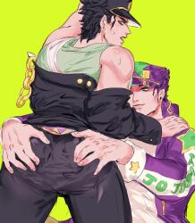 2boys age_difference dilf gay jojo's_bizarre_adventure jotaro_kujo male male/male male_only older_man_and_younger_boy selfcest stardust_crusaders stone_ocean vintaro yaoi