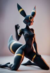 2024 ai_generated anthro breasts eeveelution female female_only figurine fur furry game_freak hyperrealistic kneeling looking_at_viewer mammal navel nintendo nipples nude photorealism photorealistic pokemon pokemon_(species) pussy realistic solo solo_female spread_legs spreading strident11 tagme umbreon