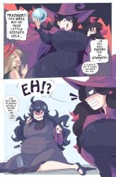 big_belly big_breasts bloated_belly comic female_only hex_maniac hex_maniac_(gen_3) huge_belly huge_breasts humor pokemon serena_(pokemon) serena_(pokemon_games) sisters softservice stuffed_belly