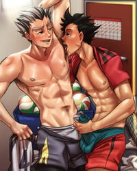 2boys abs after_exercise armpit armpit_fetish armpit_hair armpit_lick armpit_licking armpits arms_up artist_name athletic athletic_male bad_anatomy ball_bulge balls balls_under_clothes black_hair bludwing blush body_hair bokuto_koutarou boxers boxers_(clothing) boxers_down boys bulge bulge_frottage bulge_grab bulge_rubbing bulge_through_clothing chest color colored colorful crotch cum_stain cum_stains digital_media_(artwork) duo erect_nipples erect_penis erection erection_under_clothes fetish frot frottage frottage_through_clothing frotting gay gay_sex genitals grey_hair grin haikyuu!! hand_behind_head handjob helping helping_hand horny horny_male humanoid jerking jerking_off jerking_off_another jerkingoff_another jerkingoff_together kink kinky kuroo_tetsurou legwear licking looking_at_another looking_at_partner looking_pleasured male male/male male_nipples male_only male_pubic_hair masculine masturbating masturbating_other masturbating_self_and_another masturbation masturbation_through_clothes masturbation_through_clothing mostly_clothed muscles muscular muscular_male musk musk_fetish musky musky_armpit naughty_face nipple pecs pectorals penis penis_grab penis_outline pleasure pleasure_face pleasured pleasured_face pointy_ears precum precum_drip precum_on_penis precum_stain precum_through_clothing precum_through_underwear pubes rubbing rubbing_penis sex sexy_armpits shirt shirt_pulled_behind_neck shorts shorts_down smile smiling sportswear stain stained_clothes sweat sweatdrop sweating teen teen_boy teenage teenage_boy teenager teenager_on_teenager testicles testicles_under_clothes tongue tongue_out topless underwear undressing uniform volleyball workout worship worship_play worshiping worshipping yaoi