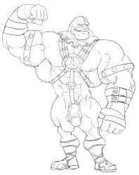 balls bara big_muscles eclipse_series executioner_mundo flaccid flexing harness league_of_legends male male_only monochrome mundo_(league_of_legends) muscles muscular penis remert solo solo_male